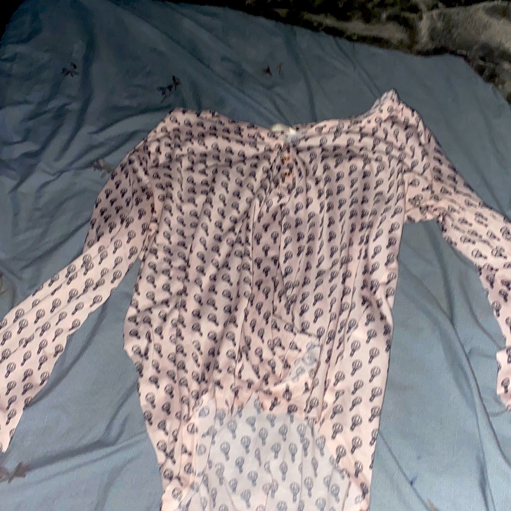 Pink Pj top with hot air balloon print